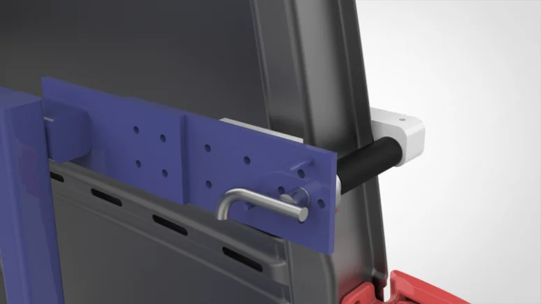 Rear door handling system, mechanical detail